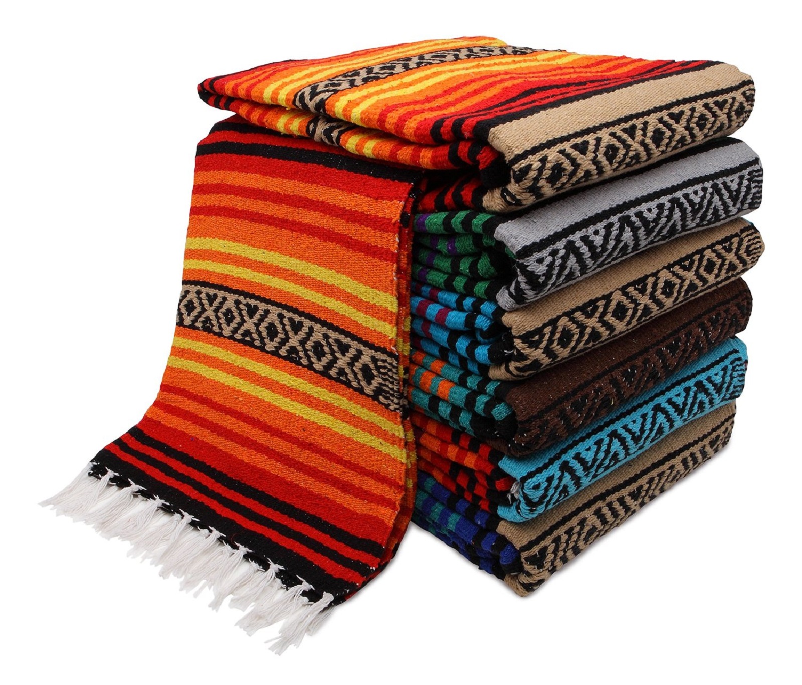 Peyote Falsa Stripe Hippie Blanket, HandWoven Acrylic,El Paso Designs